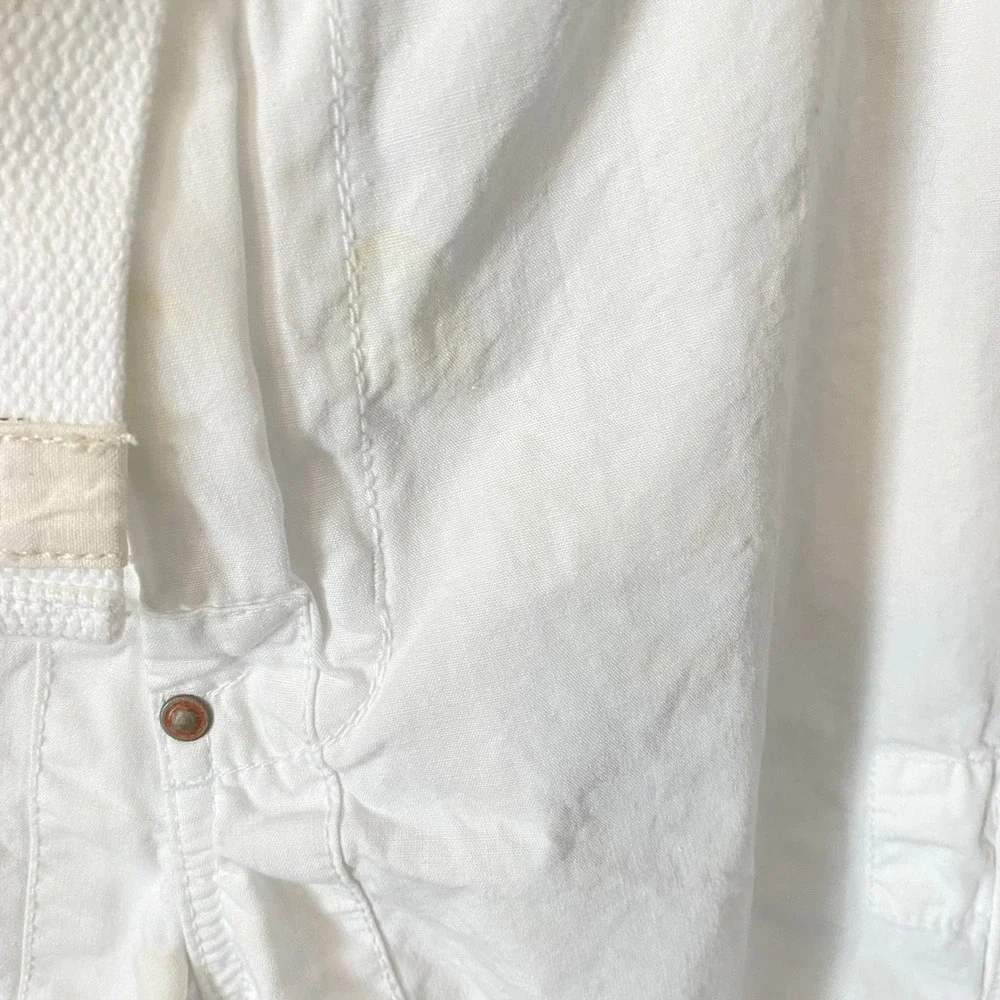 Vtg Polo Ralph Lauren Men White Marine Supply Co Nautical Graphic Cargo Short 36